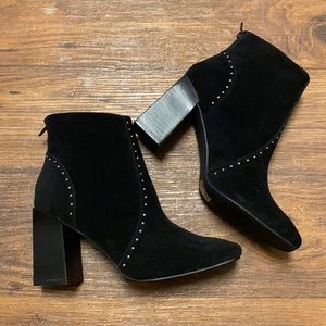 Black booties with little stud detail